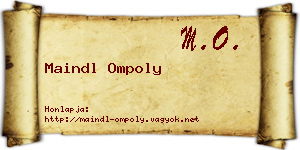 Maindl Ompoly névjegykártya